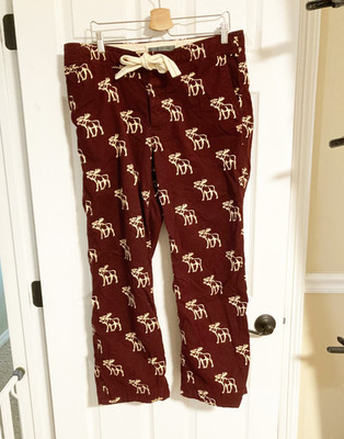 Abercrombie & Fitch Vintage Flannel Lounge Pants 100% Cotton Moose Print Size M