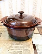 Vintage Corning Ware Vision Cranberry 5 L Dut...