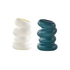 Vaso per fiori a spirale in plastica durevole per tavolo da pranzo, tavolino