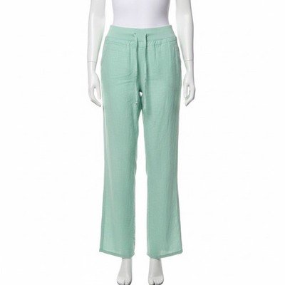 Nana USA Mint Green Drawstring Linen Blend Wide Leg Pants Coastal Grandma Medium