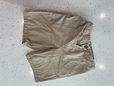 H M Boys Beige Chino Shorts 5T Cotton Twill Regular Fit Zip Pockets