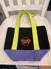 Trader Joe’s canvas Halloween Multi Color Tote LIMITED EDITION! Black, Purple