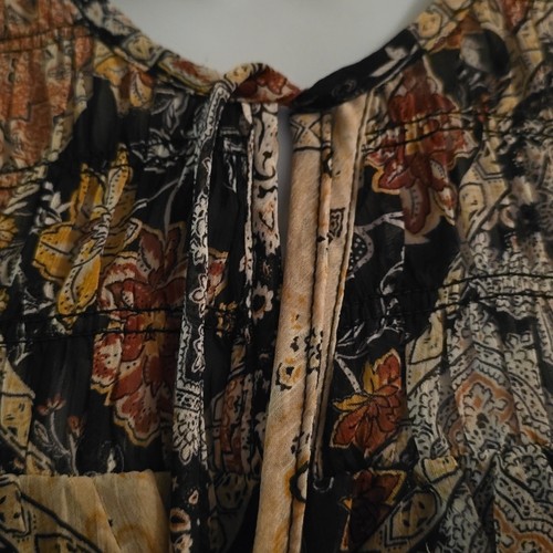 Neu Maurice's Damen Gr. M schwarz braun Blumen Boho Crop gefüttert Bauern Top - Bild 3 von 11
