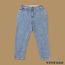 Vintage 90s Lee Elastic Waist Tapered Leg Mom Jeans Mid Blue W36 L30