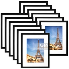 8x10 Picture Frame Set of 12 with Shatter Resistant Plexiglass, Classic Thin ...