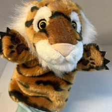 The Puppet Company Tiger Hand Puppet  11" orange black soft plush animal
