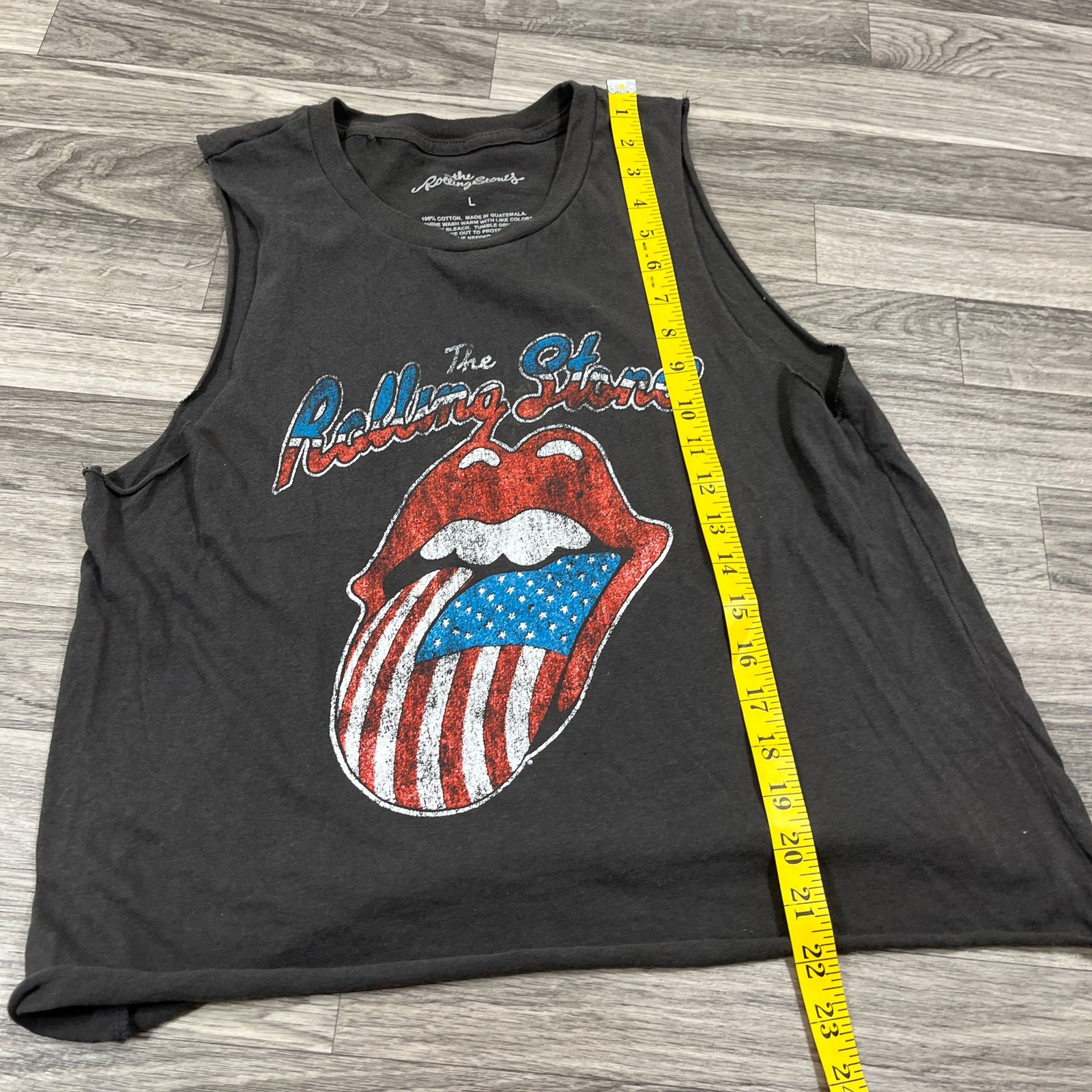 ROLLING STONES Graphic Print Crewneck Black Sleeveless T-Shirt Women's Size L