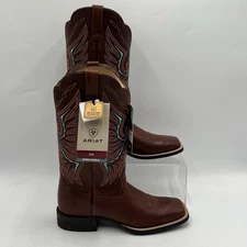 Womens Ariat Rockdale Brown Distressed Leather Cowboy 12" Boots 1004238 NEW