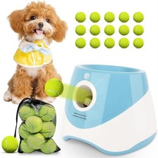 Automatic Dog Ball Launcher 2" Mini Ball 3 Modes Indoor Fetch Toy Small Dogs