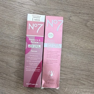 No7 Restore & Renew Face/Neck Serum Firming Wrinkles Age-Defying 50 mL 1.69oz