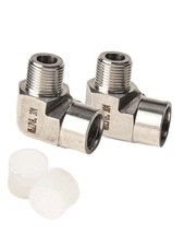 Stainless Steel Fitting Set of Two for Connecting Pipes at a Right Angle