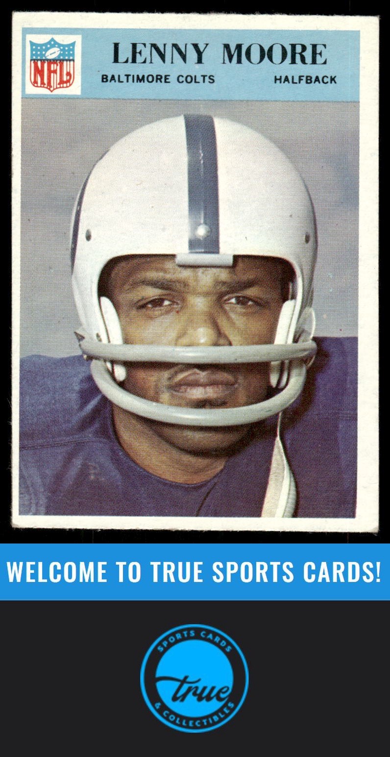 Lenny Moore #21 Football Cards 1966 Philadelphia trading card — raw and PSA graded price guide