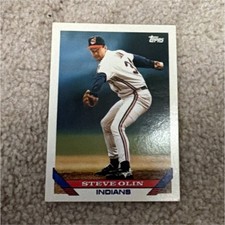 Topps Steve Olin Indians #167 1992 Base Set Vintage Baseball Trading Card