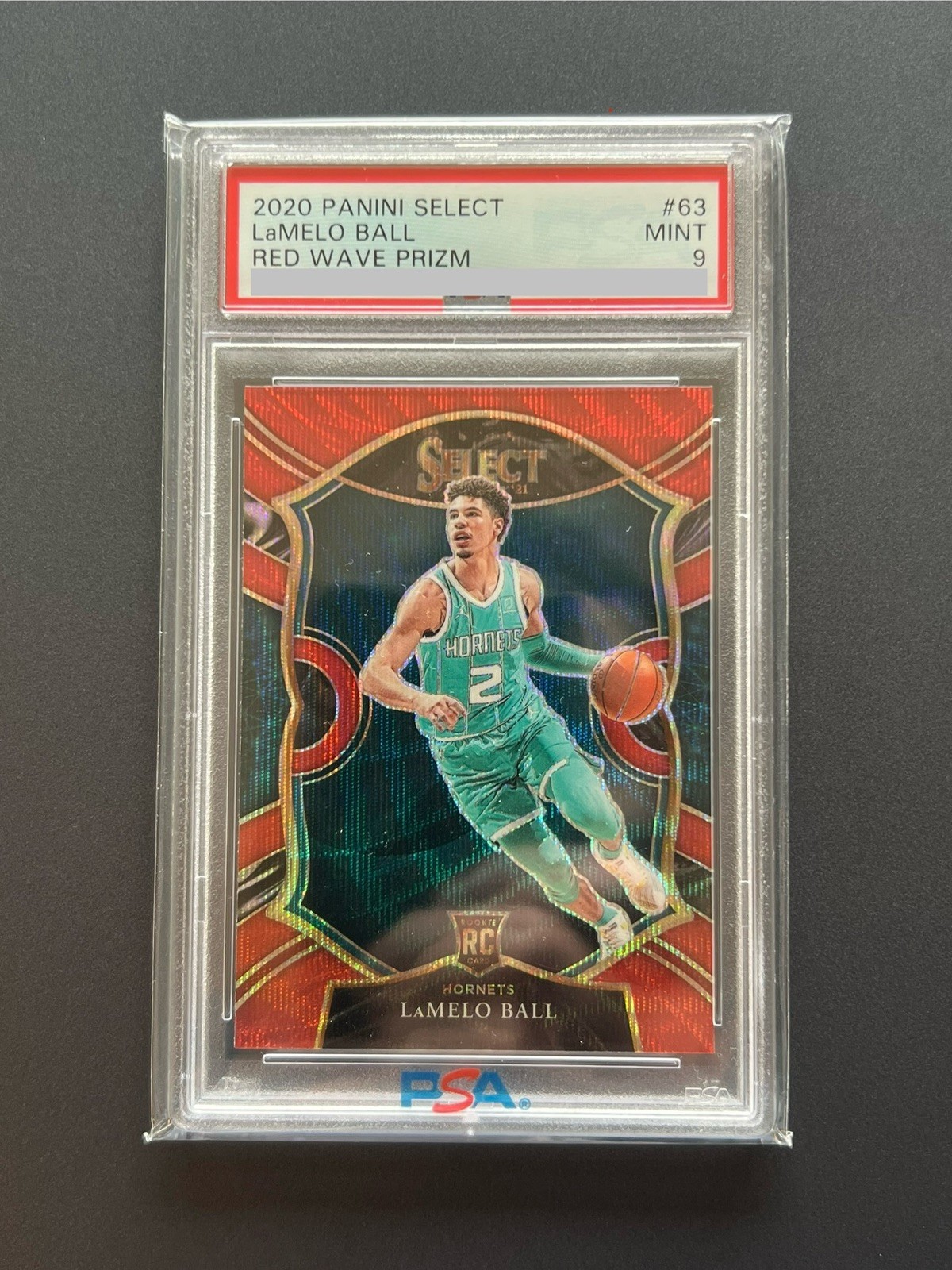 LaMelo Ball #63 Red Wave Prizm | 2020-21 Panini Select Concourse | PSA 9 | RC
