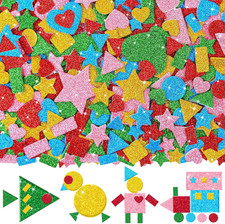 625Pc Glitter Foam Stickers Heart Star Circles Shape Sticker 5,Colorful 