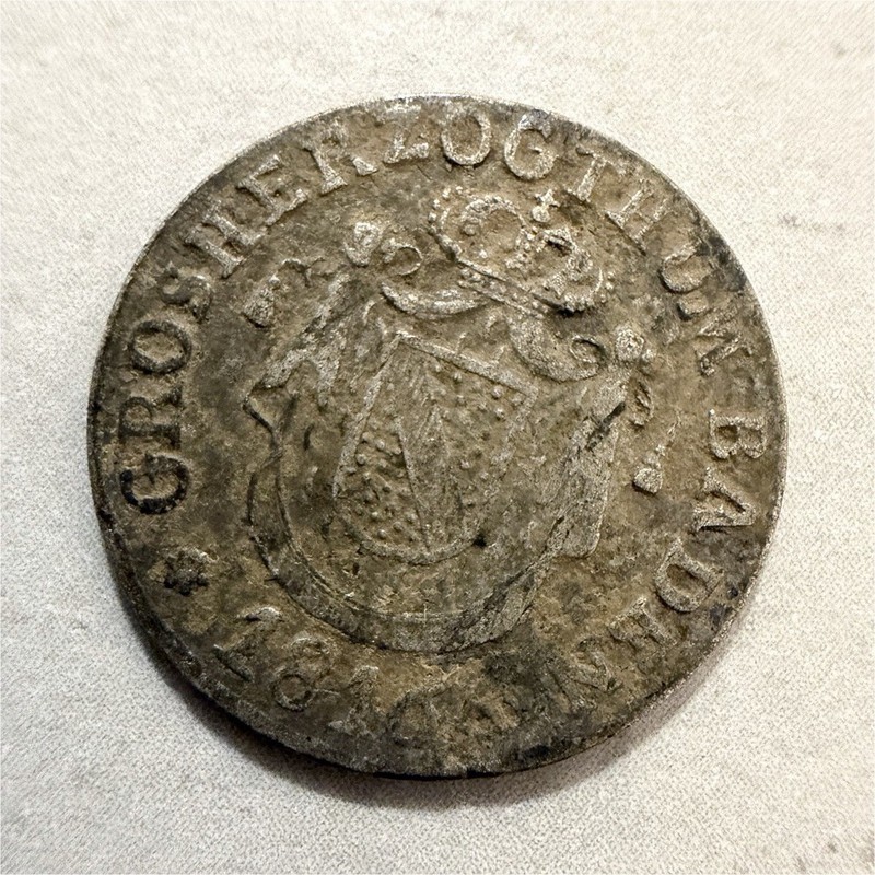 Baden 6 Kreuzer Coin 1816 German States Pre-1871 Circulated Uncertified BN Color