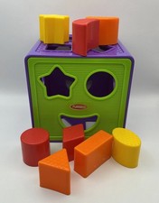 Playskool Shape Sorting Cube Shape Toddler Baby Learning Toy Purple And Green