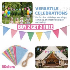 Triangle Flags Bunting Banner Outdoor Bunting for Garden Waterproof -Buy 2 get 4