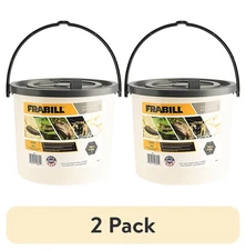 (2 pack) 4.5 Quart Bait Bucket, Fishing Tackle Boxes & Bait Storage 