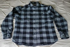 Schott Bros. Blue/Black Plaid Flannel Long Sleeve Shirt Jacket Mens Size XLARGE 