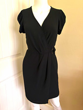 Made in France Morgan de Toi Black Wrap Mini Dress with Belt