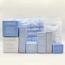 Laneige Skincare Water Bank Blue Hyaluronic Gift Set Pouch Bag Cream Gel Toner