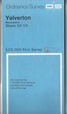 Ordnance Survey - OS 1:25,000 First Series Map Sheet SX 56 Yelverton Devonshire
