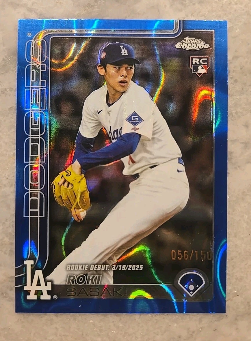 Roki Sasaki Rookie Blue Lava Refractor /150 2025 Topps Chrome Update #USC73