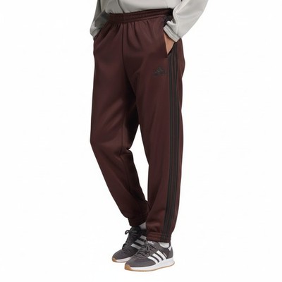 Men's Adidas Shadow Brown Black Loose Fit Stadium Track Pants
