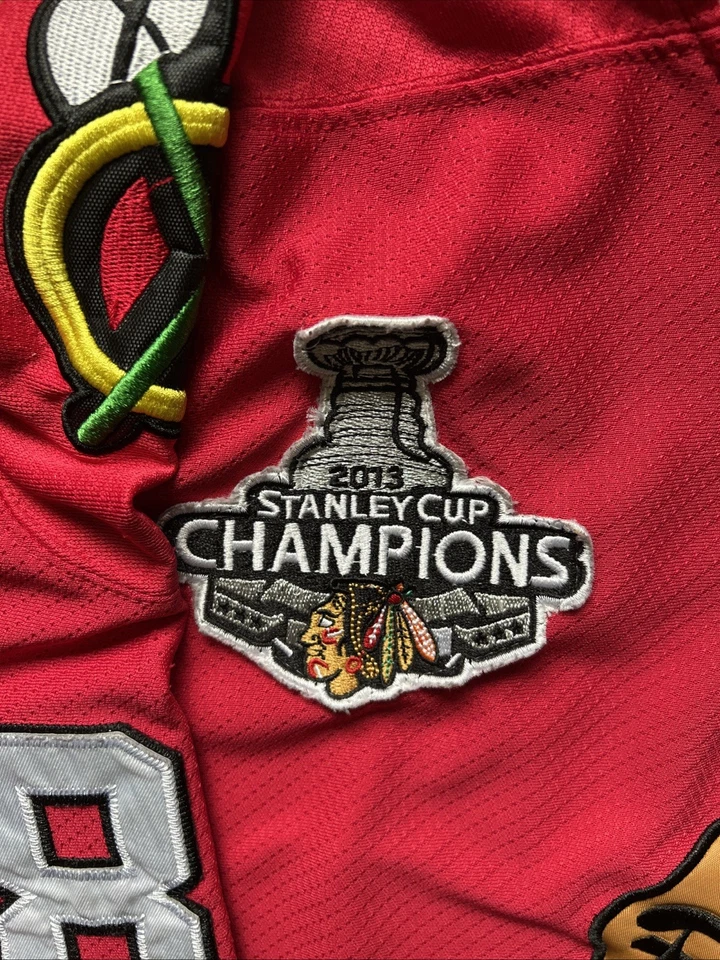 Camiseta deportiva de los Chicago Blackhawks para hombre talla 50 Reebok Patrick Kane 2013 Stanley Cup Champ Foto 2 de 4