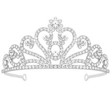 Crown Tiaras for Women Shiny Princess Crown Hair Accessories for Silver