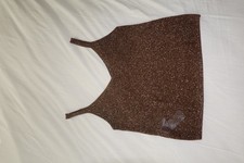 Mango Shimmer Tank Top Women's Metallic Sleeveless