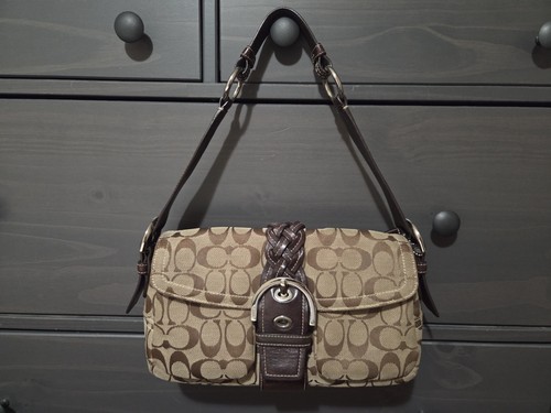 Coach Soho Signature Canvas Shoulder Bag Vintage Y2K 2005 Rare!