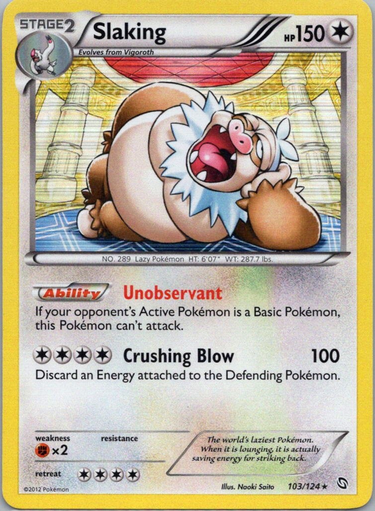 Pokemon TCG Slaking 103/124 Dragons Exalted Holo LP