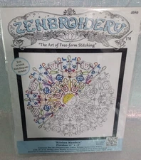 Design Works Zenbroidery KITCHEN MANDALA Stamped Panel for Stitching 12x12