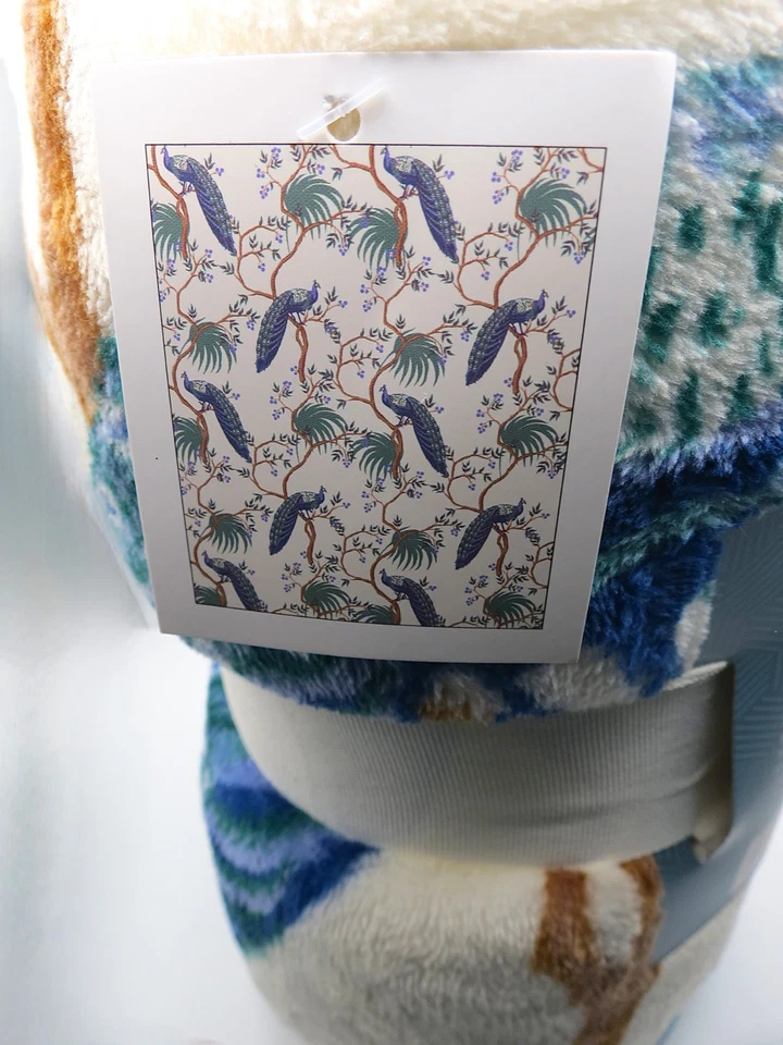 Wayland Square ™ Franela Tiro Difuso "Pavos reales" 50X70 NUEVO Foto 3 de 4