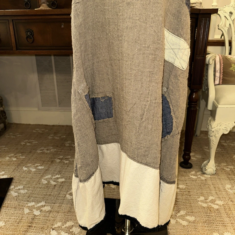 Magnolia Pearl Linen Dress with Denim Applique from the Farm Collection NWOT - Image 3 of 4