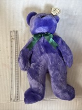 Ty 2000 Vintage Beanie Buddy EMPLOYEE BEAR Large 14" Purple Stuffed Toy MWMTs