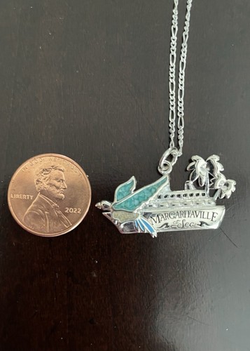Margaritaville at Sea Cruise Ship Necklace Pendant .925 Sterling Silver - NWOT - Picture 2 of 2