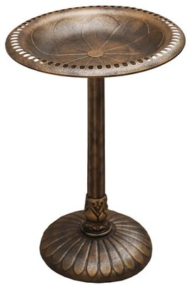 XBrand Flower Design Birdbath & Birdfeeder, Plastic, Garden Decor CA-BB3363BNE-1