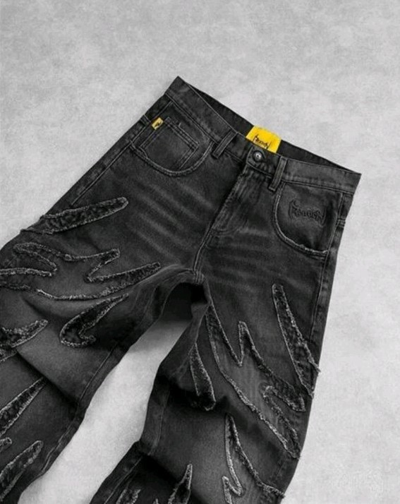 Size 28 Baggy Jeans for Men Y2k Hip Hop Distressed Retro Black Pants  Oversized!