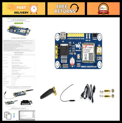 GSM/GPRS HAT for Raspberry Pi & Jetson Nano - SIM800C, 2G SMS/Data Transfer