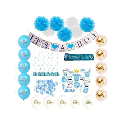 Baby Shower Geburt Party Deko Set - 15 Ballons + Fotoprops + Shärpe uvm.