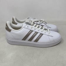 Adidas Women  s Grand Court 2.0 Sneakers White/Platinum Metallic Size 7