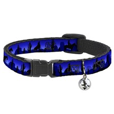 Cat Collar Breakaway with Bell Cowboy/Coyote Silhouettes/Western Landscape Blues
