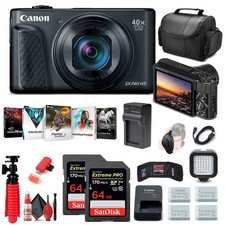 Canon PowerShot SX740 HS Digital Camera Black  2955C001  64GB Card Advanced