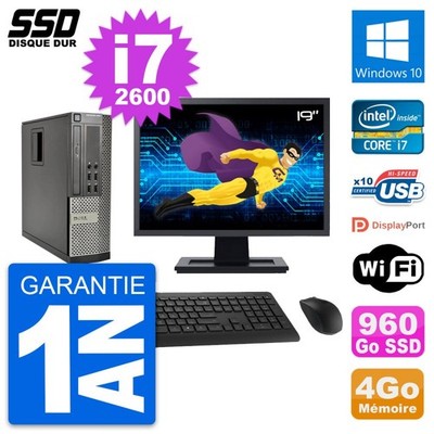 PC Dell Optiplex 990 SFF Bildschirm 19 '' i7-2600 RAM 4Go SSD 960Go Windows 10