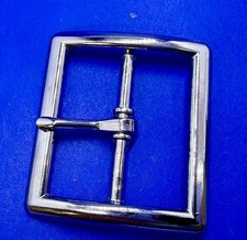 Center Bar Single Prong Shiny Silver Color Replacement Uniform Belt Buckle