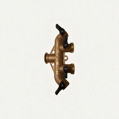 Brass Orbit Faucet Adapter   4 Hose Connector w/ On-Off Valves, Splitter Tap