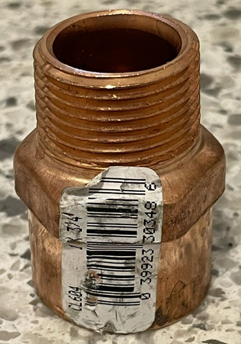 NIBCO 1-inch x 3/4-inch Copper Male Adapter Fitting - NEW - CL604